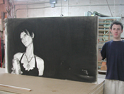 Archival Mounting of large charcoal drawing will hang without framing or glass.