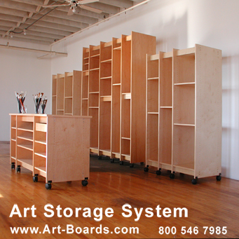 Art Storage for storing watercolor paintings and all artwork on paper and canvas.