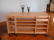 Art Storage desk is for making and storing art and artist supplies.
