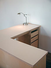 Modular desk for artists, art schools, and the business office.