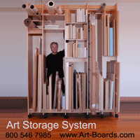 Oil Painting Storage Rack by Art Boards Art Storage Systems.