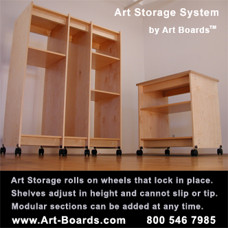 Art Storage System for the safe storage of fine art and artist supplies