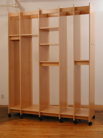 Art Storage shelves adjust in height and lock in place.