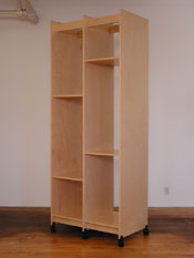 Painting Storage Rack showing where to store art. This Art Storage System is is 38.25" wide x 99" tall x 23.75" deep. There are two 18" wide vertical spaces for storing fine art paintings.
