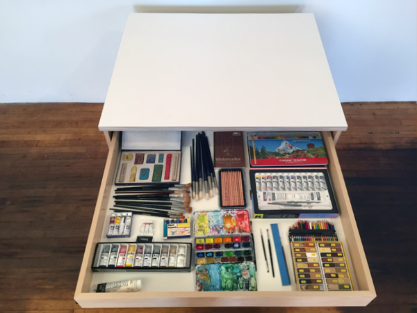 Art Storage System Drawers for storing art materials and fine art