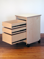 Art Storage System has 3 drawers and is 36" in height.
