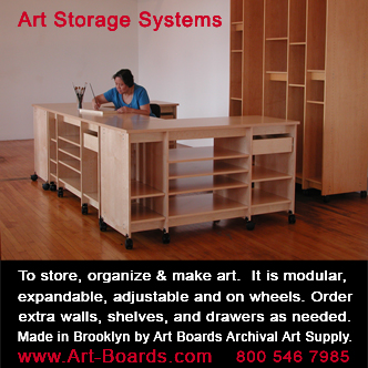 Art Storage for the storage of art; paintings, drawings, sculpture, prints, and art supplies for making art.