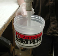 Art Boards Acrylic Artist Gesso is made for rigid surfaces. It sands smooth when preparing the surface for making paintings and drawings.