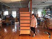 Art Studio Storage Furniture in artist loft loft, by Art Boards™ Archival Art Supply.