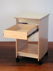 Art Storage Drawer fully extends to access art and art supplies.