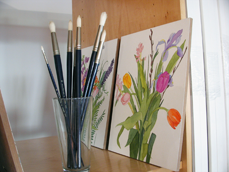 Art Storage System for storing watercolor paintings and art supplies.