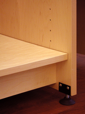 The Art Storage System has adjustable leveling feet to leval stored art.