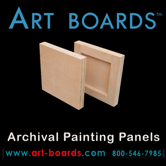 Archival Art Panel with wood cradle made of Natural Maple, all wood  painting support for artist to paint on.