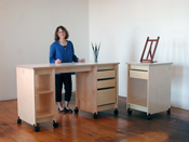 Art Storage Desk and work table for making art and storing art.