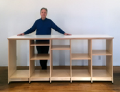 Art Studio Storage System is 96” long can be made in any size.
