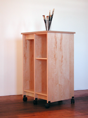 Art Studio Storage System for storing art and art materials made by Art Boards™ Archival Art Storage Systems.