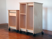 These two Art Studio Storage Cabinets 36" and 49" in height. Both roll on wheels and are made by Art Boards™ Archival Art Storage Supply.