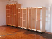 Art Storage System is modular it has sections for storing art that can be connected to make any size art storage rack.